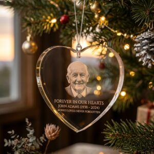 Memorial Ornament with Photo – Custom Personalized Christmas Keepsake in Loving Memory