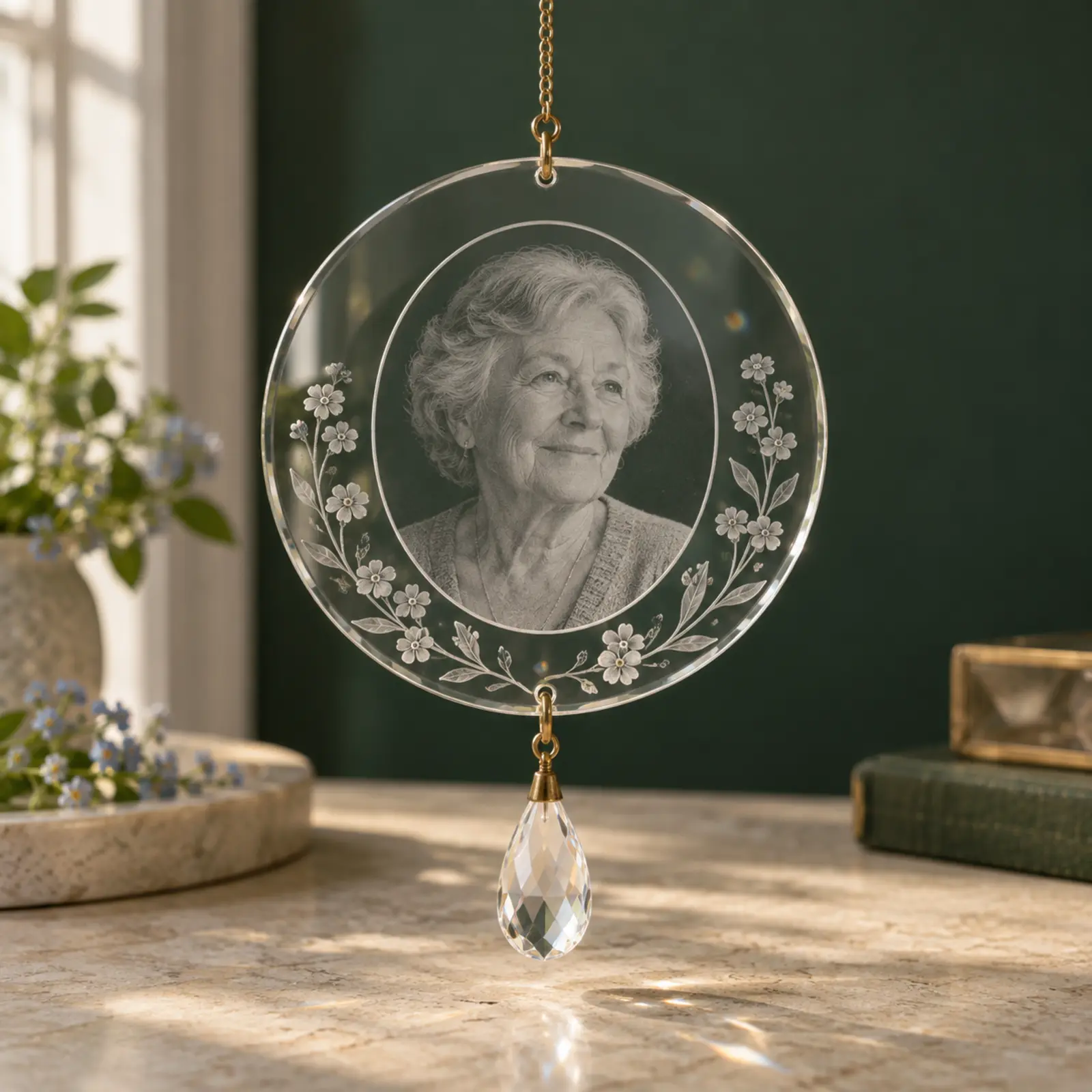 Personalized Memorial Suncatcher – Custom Photo Window Keepsake product image
