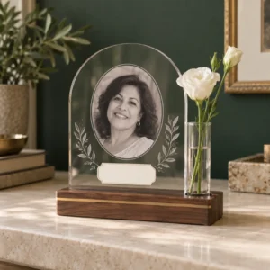 Personalized Memorial Table Display – Custom Photo Remembrance Stand product image